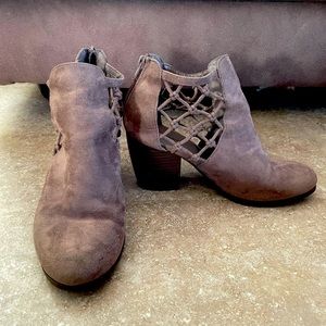 Maurices Taupe Stylish Suede Booties (7 1/2)